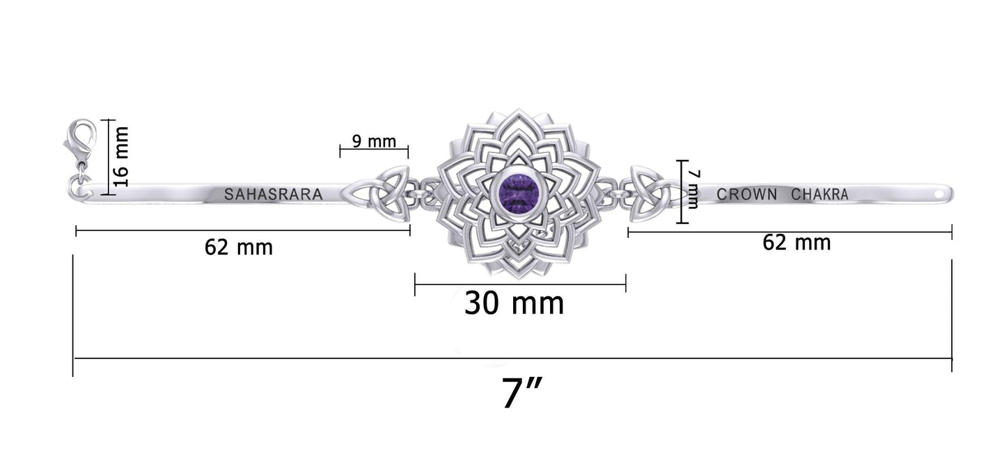 Crown Chakra with Celtic Trinity Silver Bracelet  TBA285