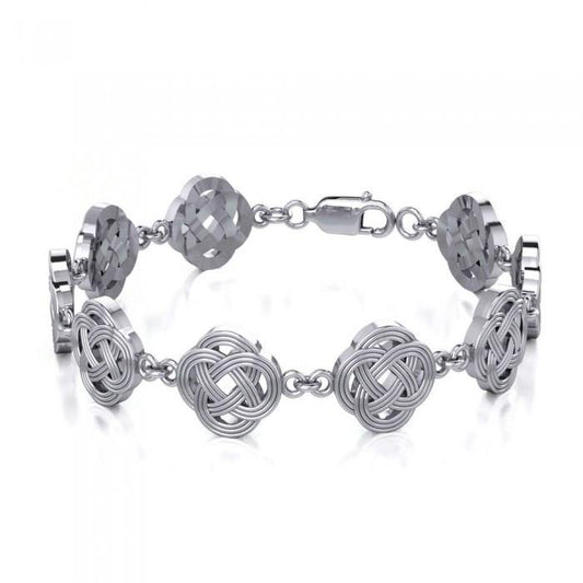 Celtic Quaternary Knot Sterling Silver  Bracelet TBG071