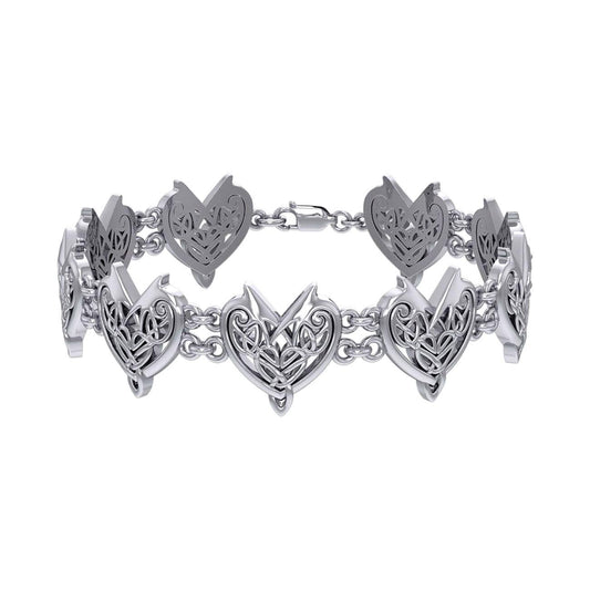 Joyous Celtic Hearts Sterliver Silver Bracelet TBG773