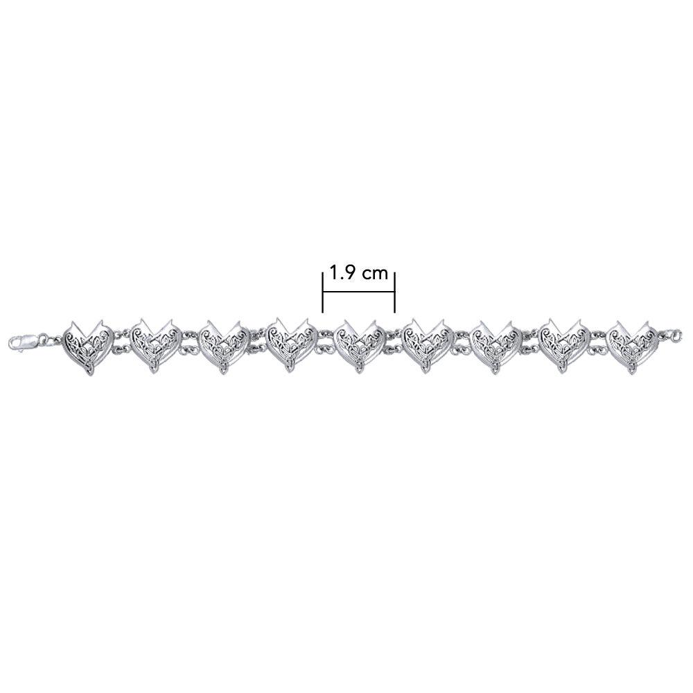 Joyous Celtic Hearts Sterliver Silver Bracelet TBG773