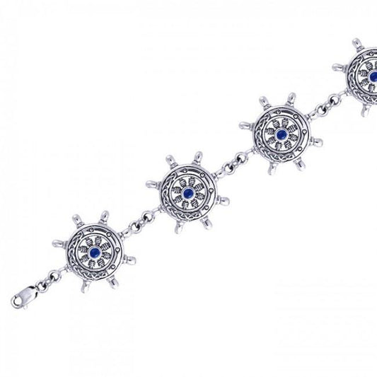 Celtic Ship's Wheel  Sterling Silver Bracelet TBL019