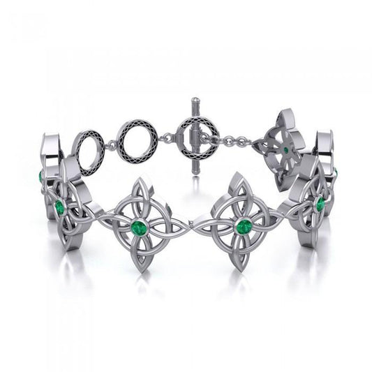 Danu Celtic Knot Link Sterling Silver Bracelet TBL117