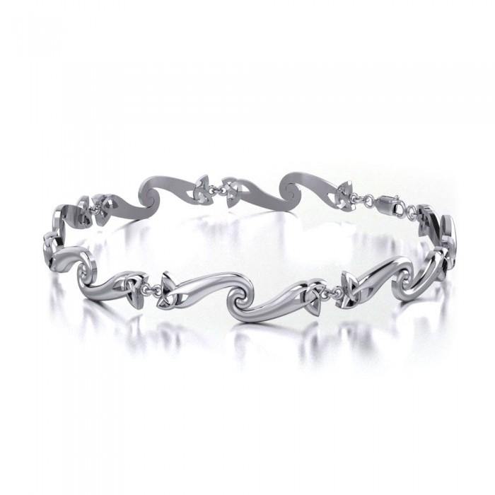Celtic Elegant Triskele Sterling Silver Bracelet TBL121