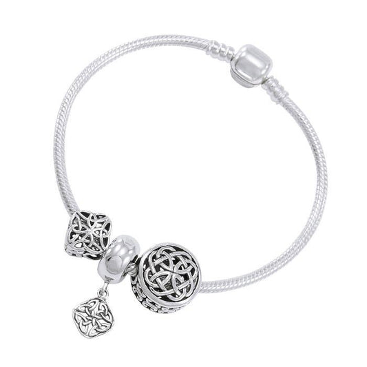 Celtic Knot Sterling Silver Bead Bracelet TBL347