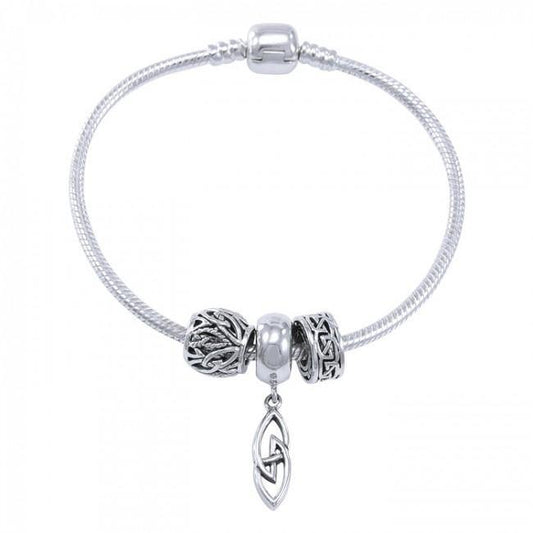 Celtic Knots Sterling Silver Bead Bracelet TBL353