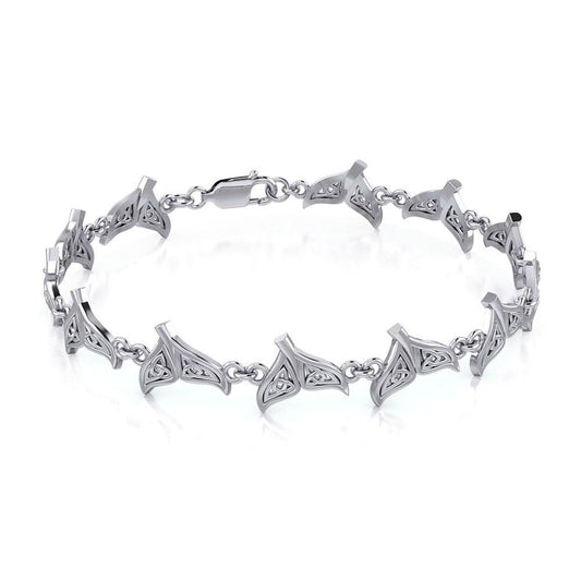 Celtic Whale Tail Silver Link Bracelet TBL397