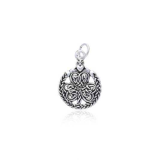 Celtic Shamrock & Irish Claddagh Silver Charm TC1082