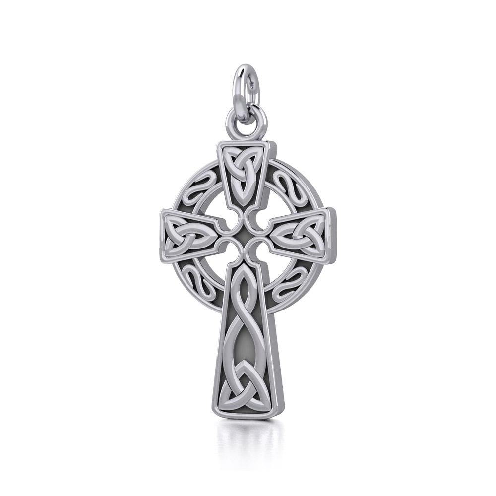 Celtic Knotwork Celtic Cross Sterling Silver Charm TC558