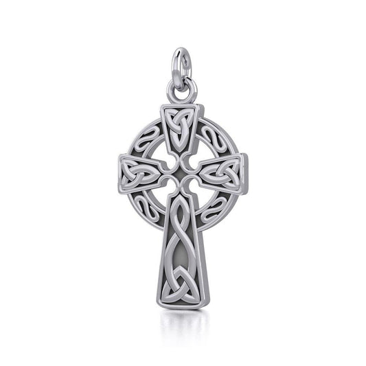 Celtic Knotwork Celtic Cross Sterling Silver Charm TC558