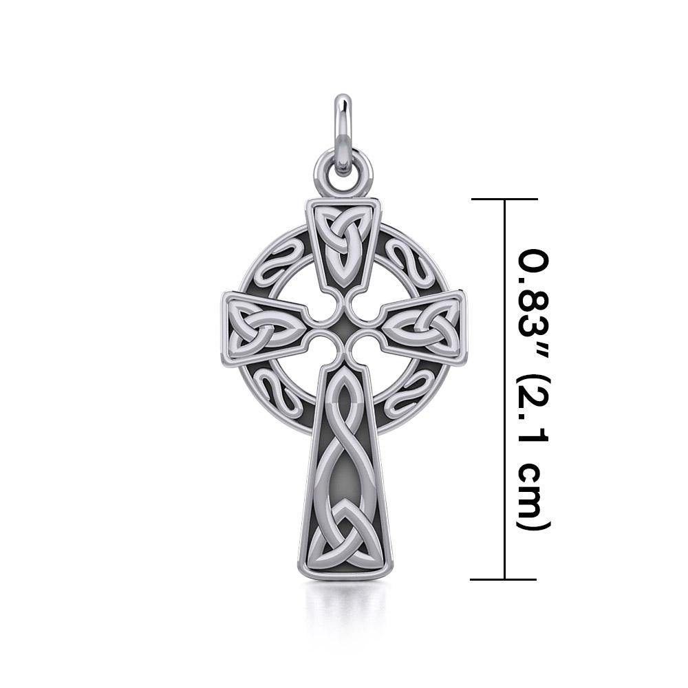 Celtic Knotwork Celtic Cross Sterling Silver Charm TC558