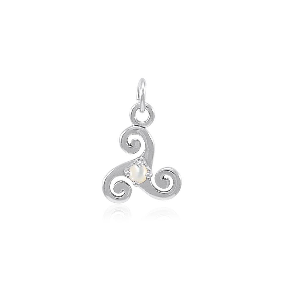 Silver Celtic Triskele Birthstone Charm TCM271