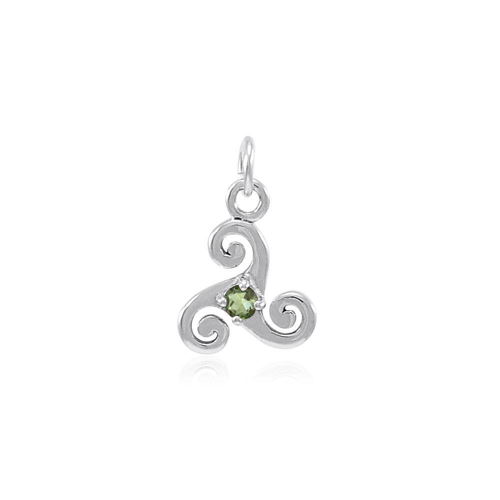 Silver Celtic Triskele Birthstone Charm TCM271