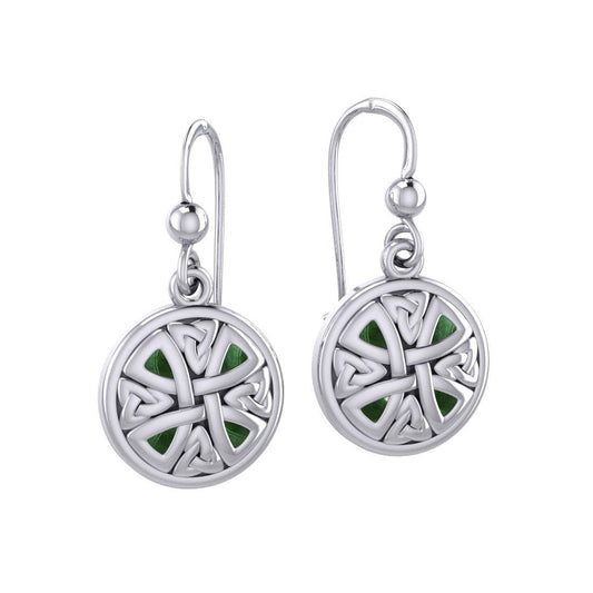Celtic Trinity Knotwork Cross Sterling Silver Earrings TE1199