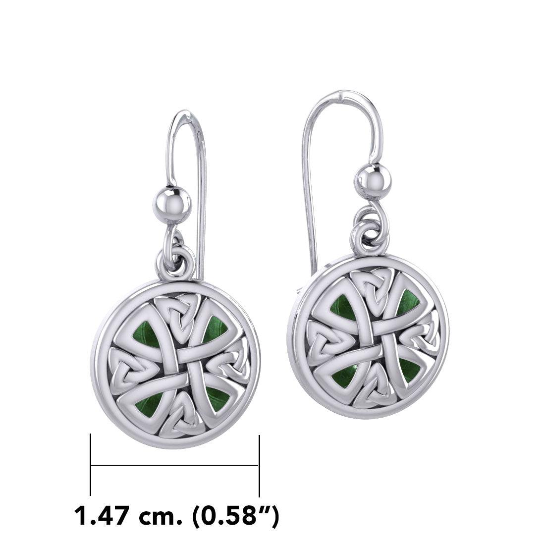 Celtic Trinity Knotwork Cross Sterling Silver Earrings TE1199