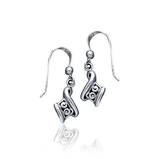 Celtic Single Spiral Sterling Silver Earrings TE2093