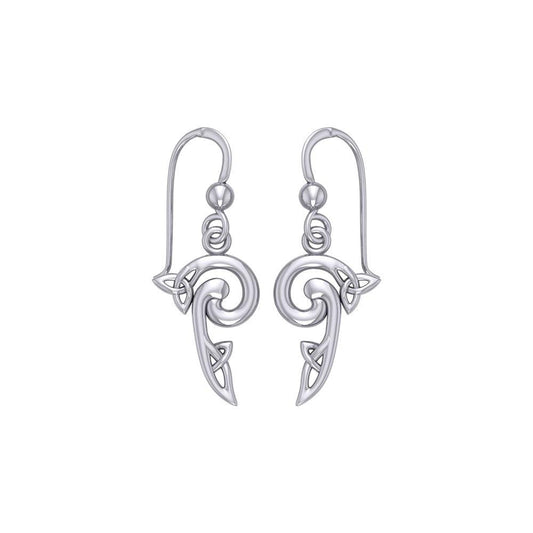 Celtic Triquetra Sterling Silver Hook Earrings TE2141