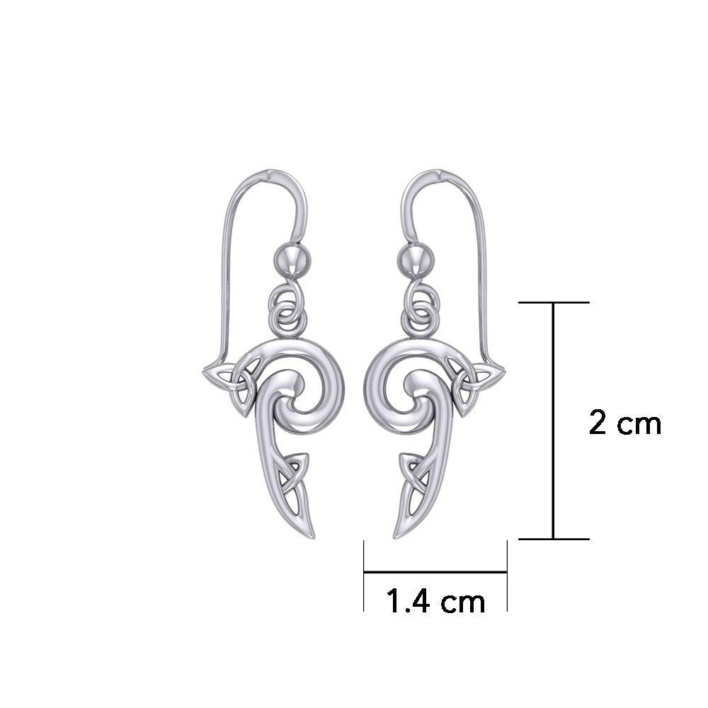 Celtic Triquetra Sterling Silver Hook Earrings TE2141
