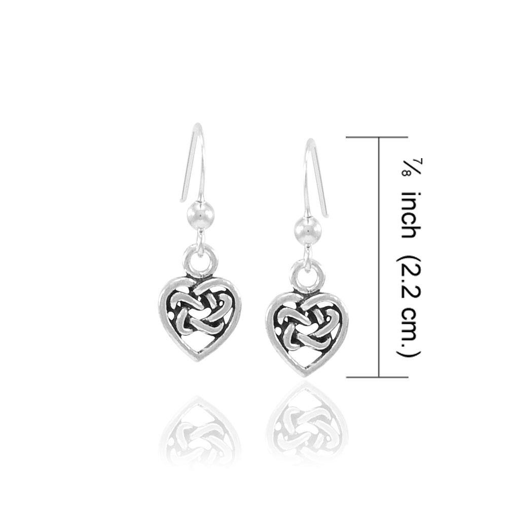 Celtic Knotwork Heart Sterling Silver Earrings TE2598