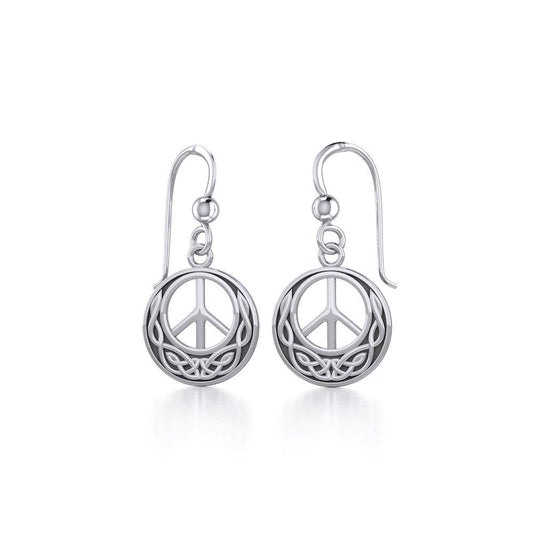 Celtic Knotwork Peace Sterling Silver Earrings TE2631