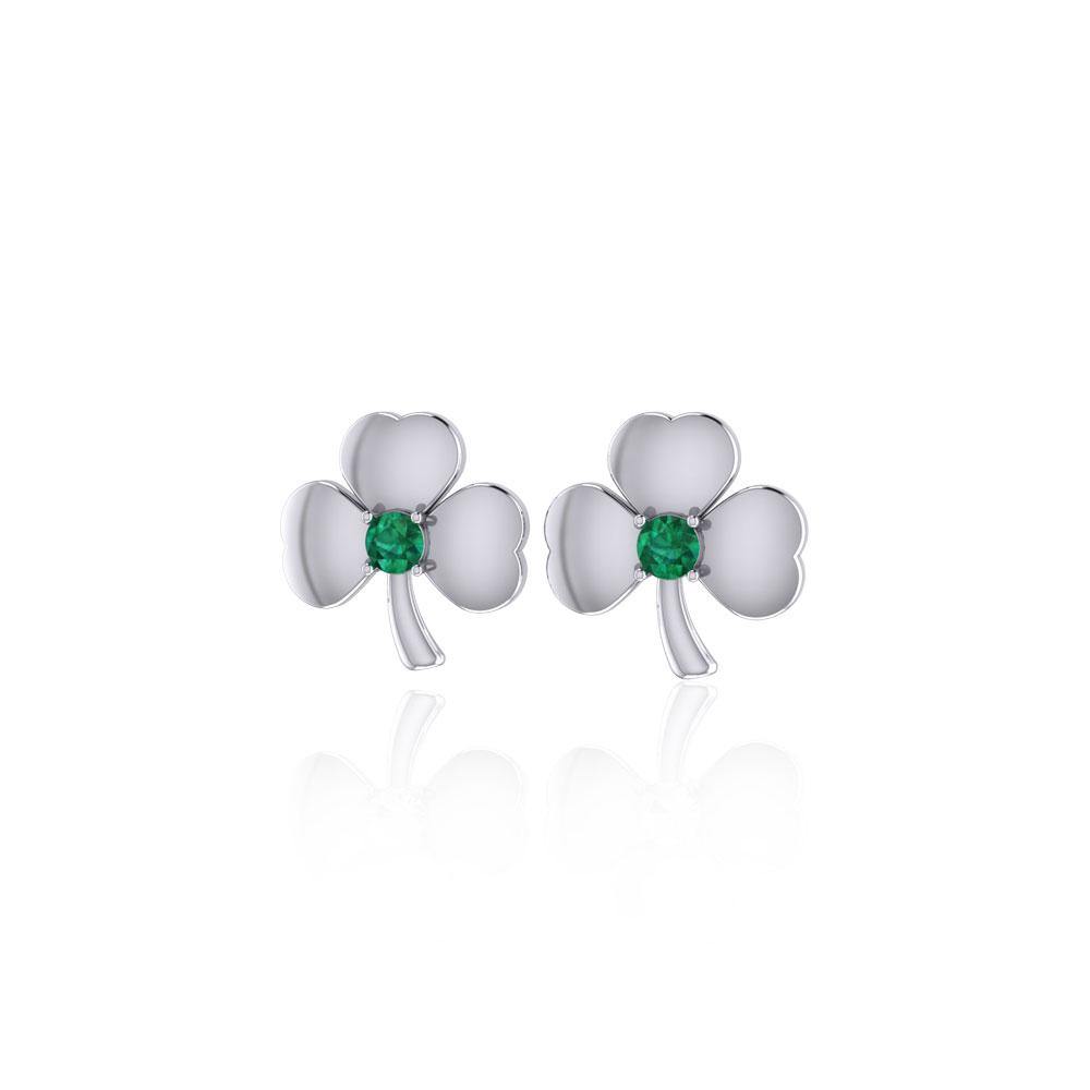 Celtic Shamrock Silver Post Earrings TE2791