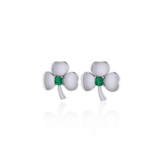 Celtic Shamrock Silver Post Earrings TE2791