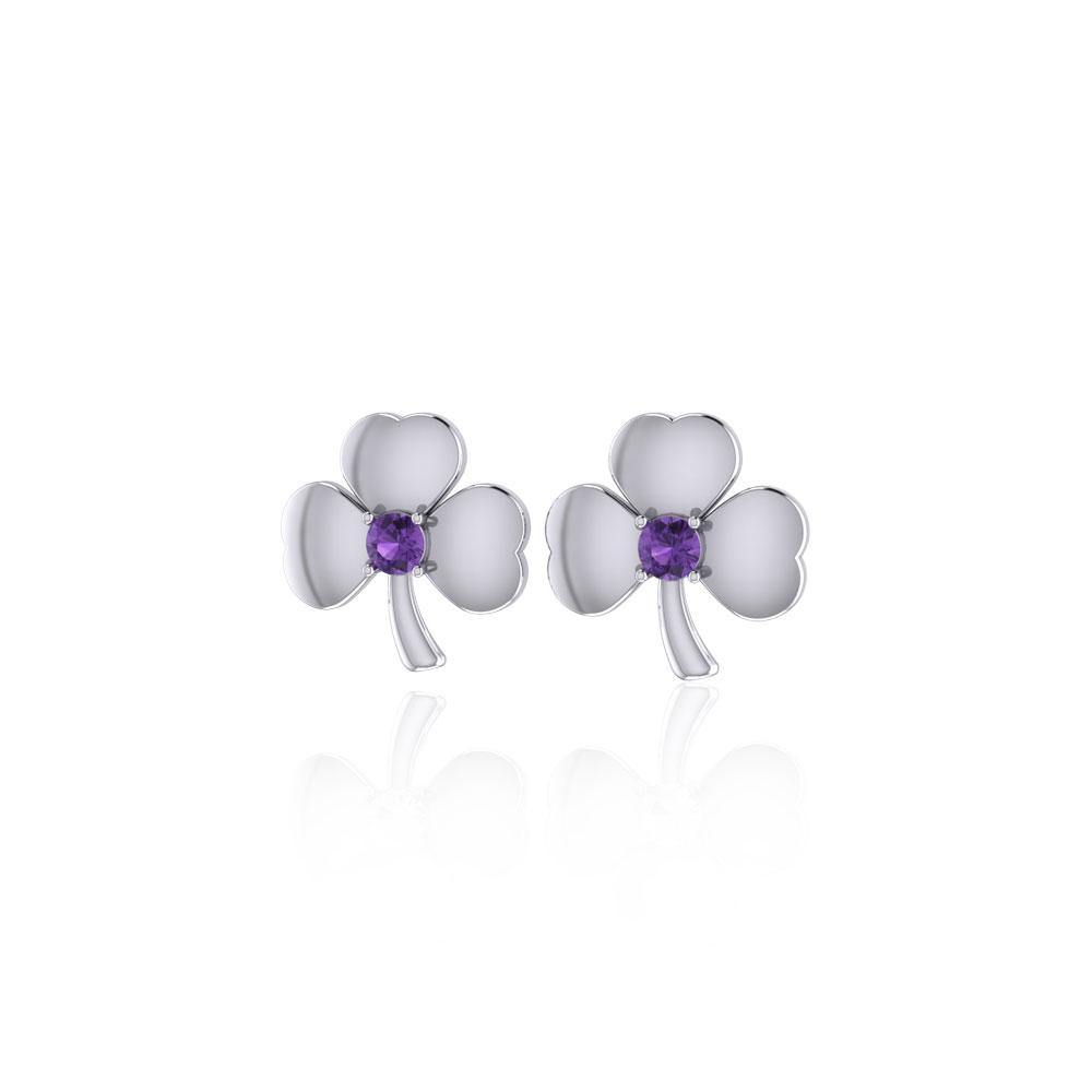 Celtic Shamrock Silver Post Earrings TE2791