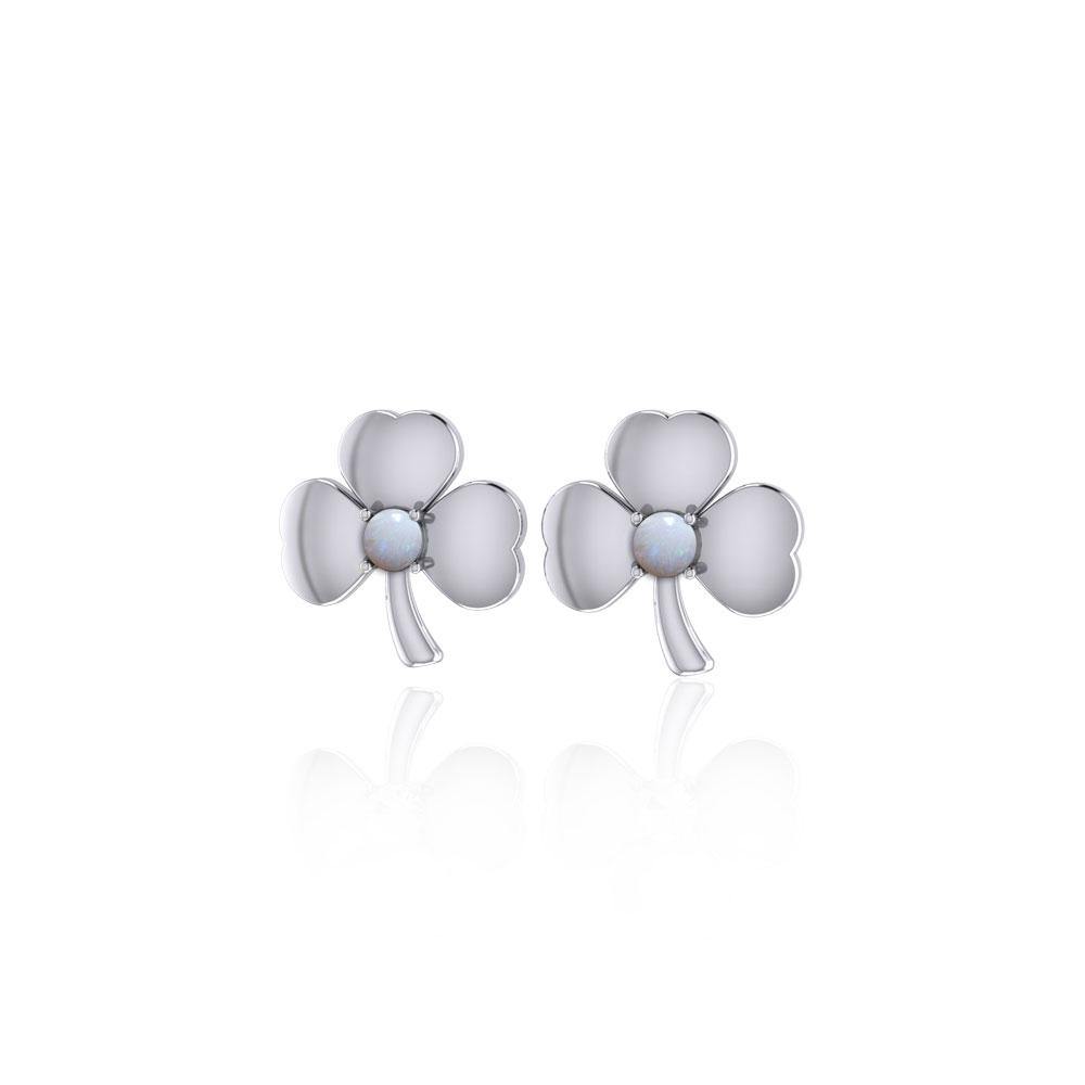 Celtic Shamrock Silver Post Earrings TE2791
