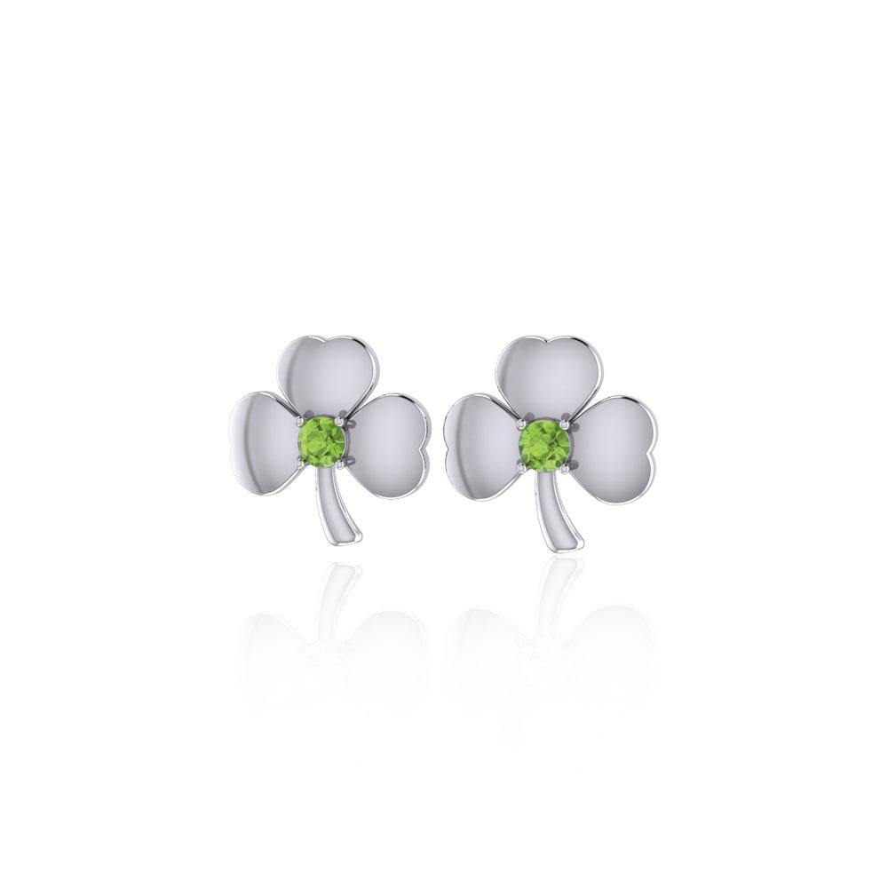 Celtic Shamrock Silver Post Earrings TE2791
