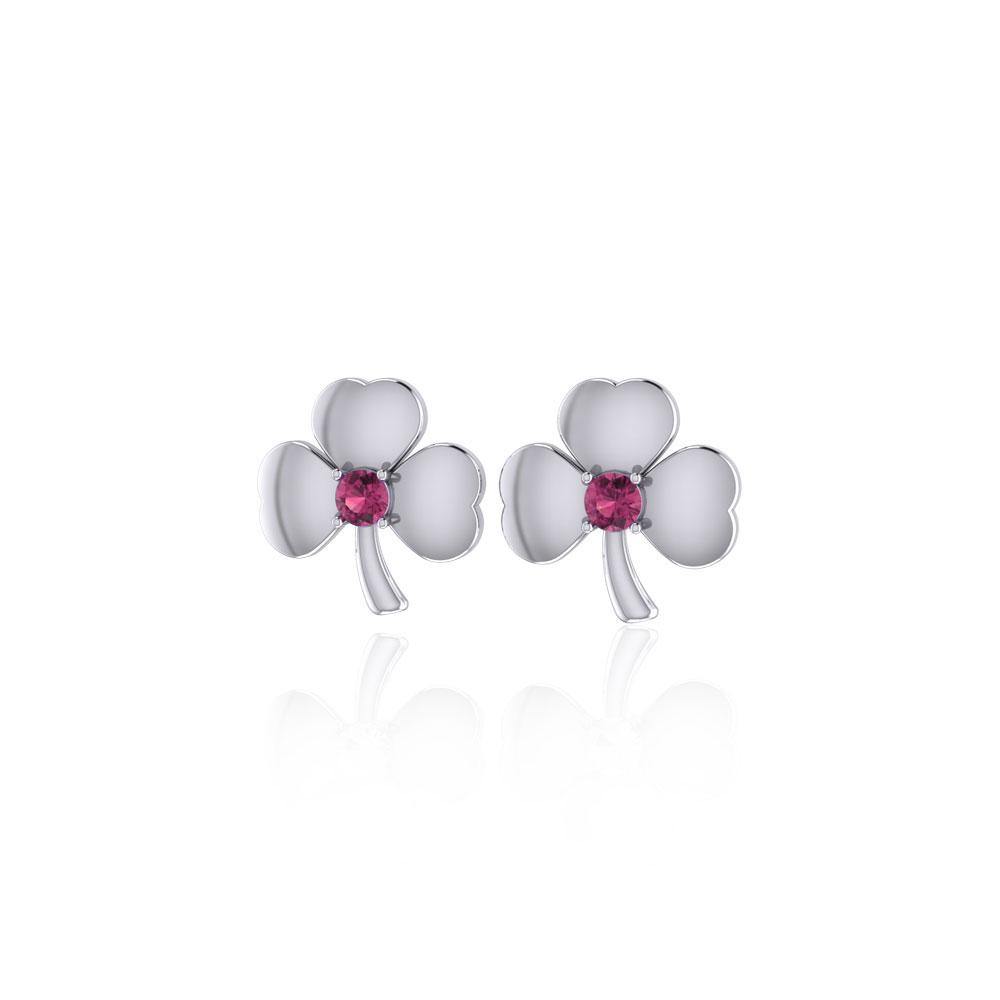 Celtic Shamrock Silver Post Earrings TE2791