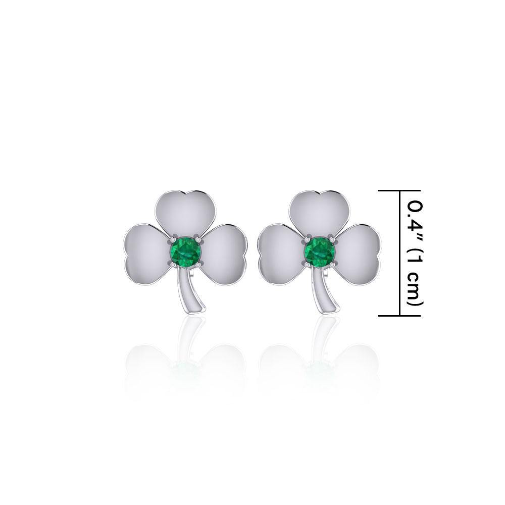 Celtic Shamrock Silver Post Earrings TE2791