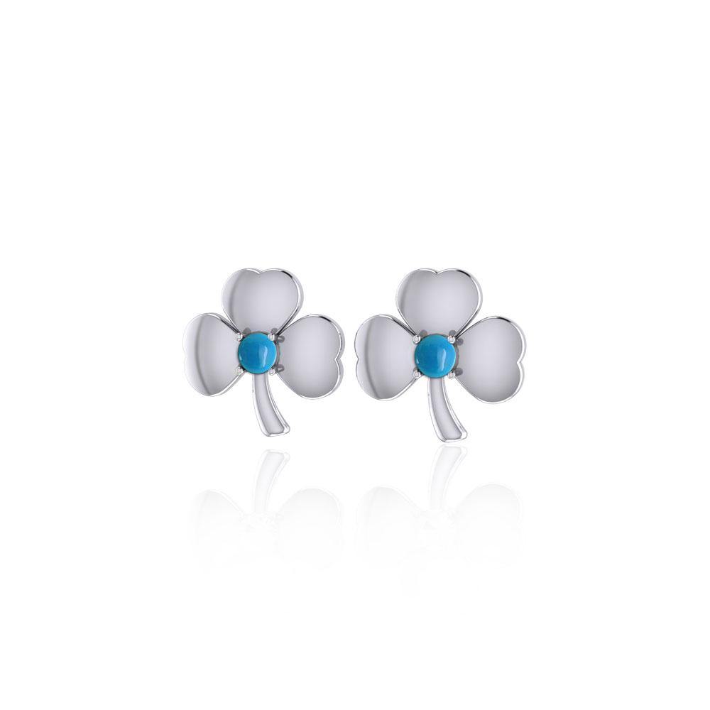 Celtic Shamrock Silver Post Earrings TE2791