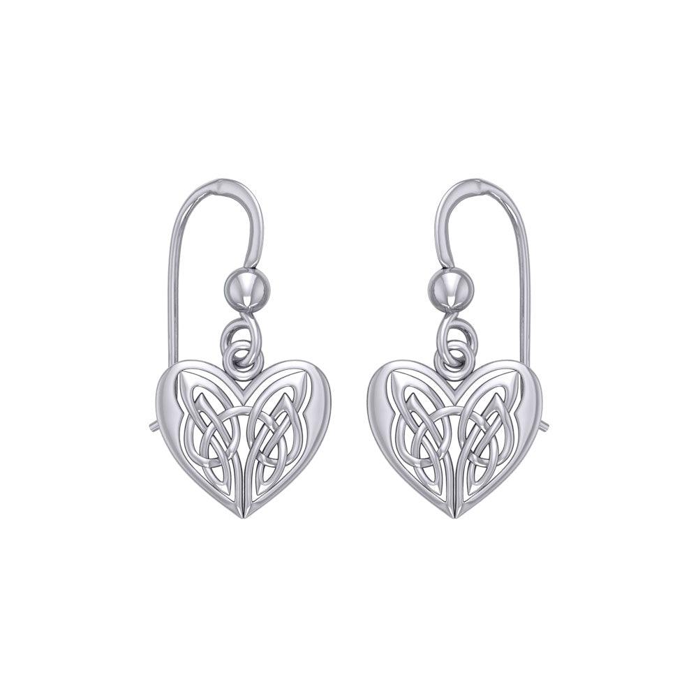 Eternal Heart Celtic Knots Sterling Silver Earrings TE2935