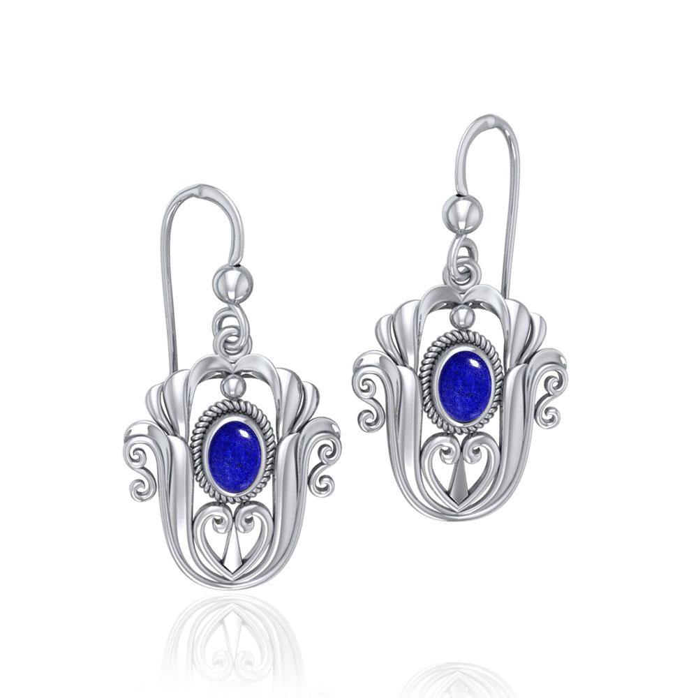 Celtic Knotwork Tulip Sterling Silver with Gem Earrings TE595