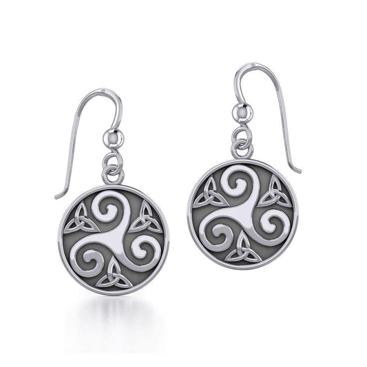 Celtic Spiral Sterling Silver Earrings TE652