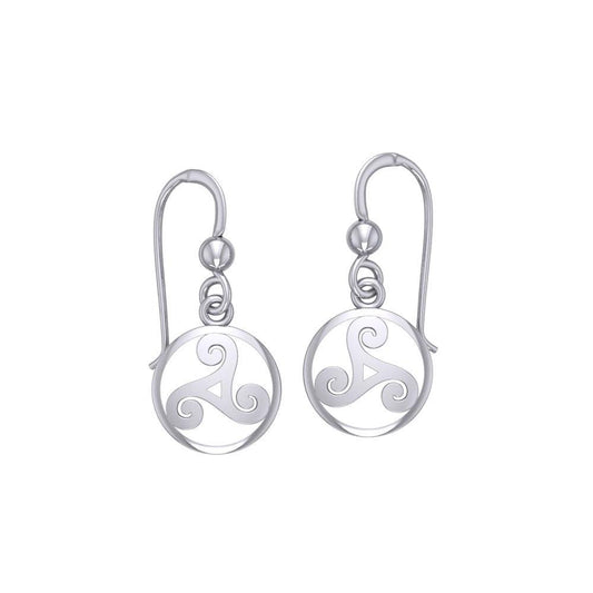 Celtic Threefold Sterling Silver Earrings TE854