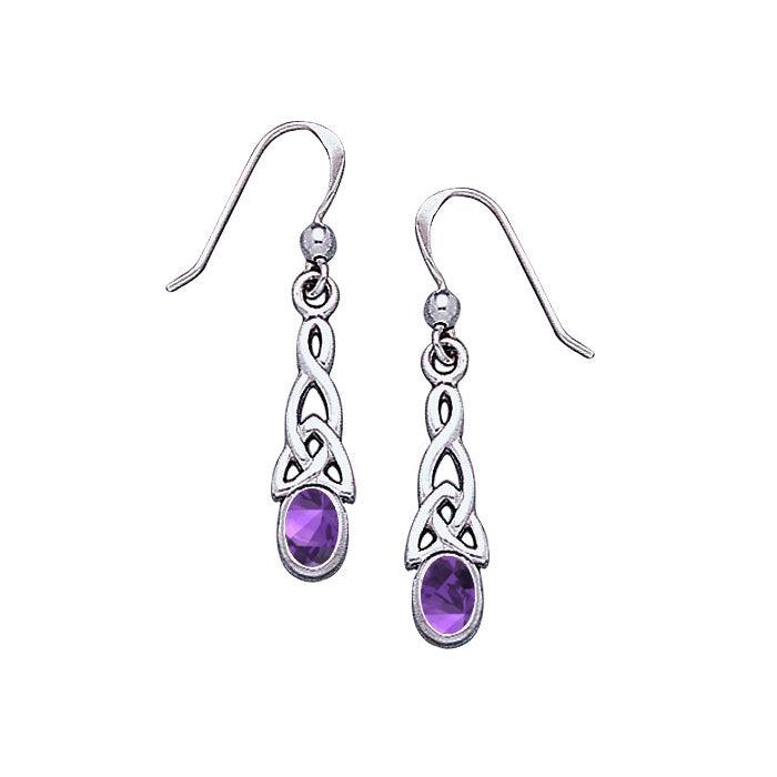 Celtic Knotwork Silver Triquetra Earrings TE864