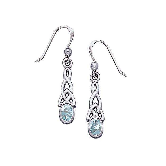 Celtic Knotwork Silver Triquetra Earrings TE864