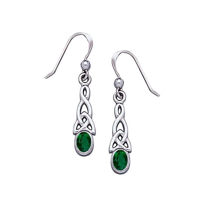 Celtic Knotwork Silver Triquetra Earrings TE864