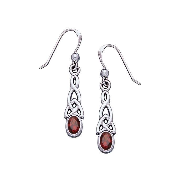 Celtic Knotwork Silver Triquetra Earrings TE864