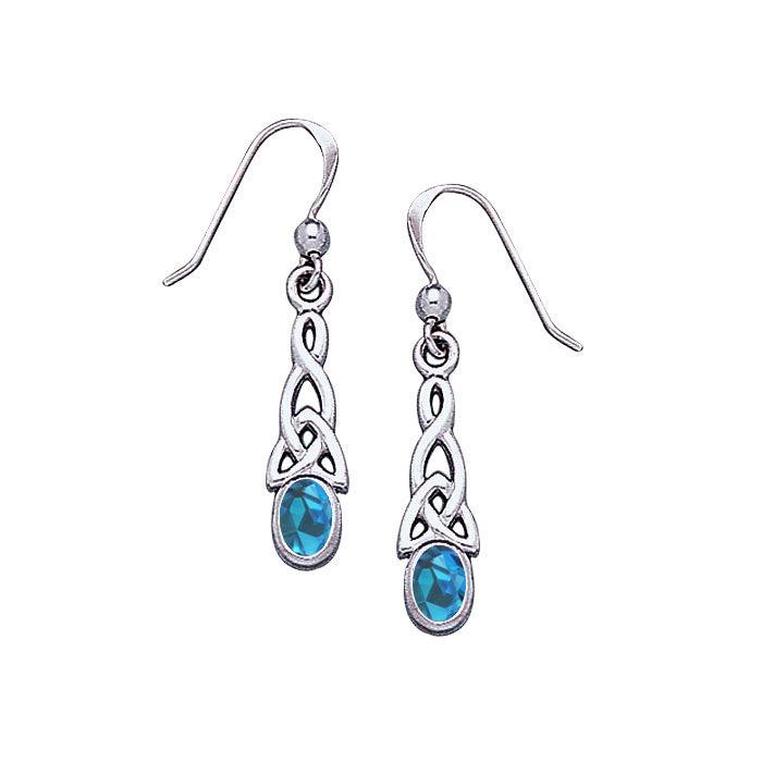 Celtic Knotwork Silver Triquetra Earrings TE864