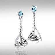 Celtic Knots Silver Sailboat Earrings TER028