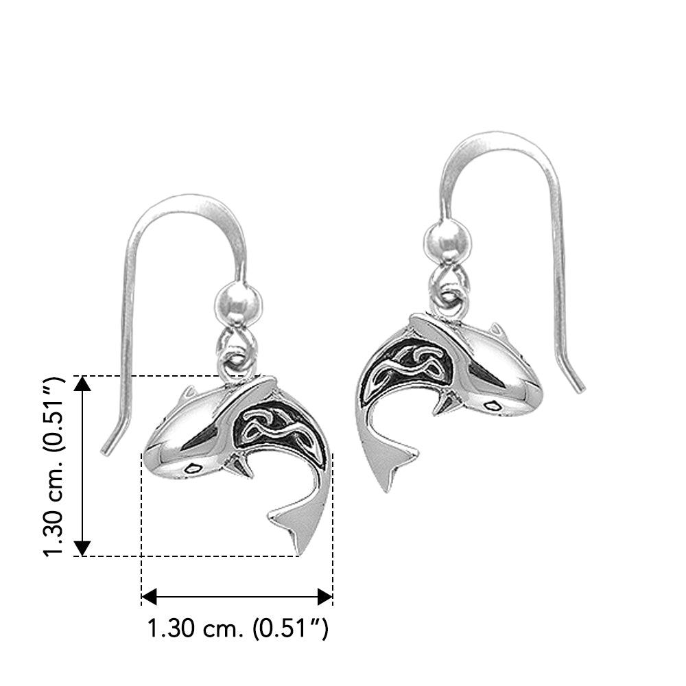 Celtic Shark Silver Earrings TER029