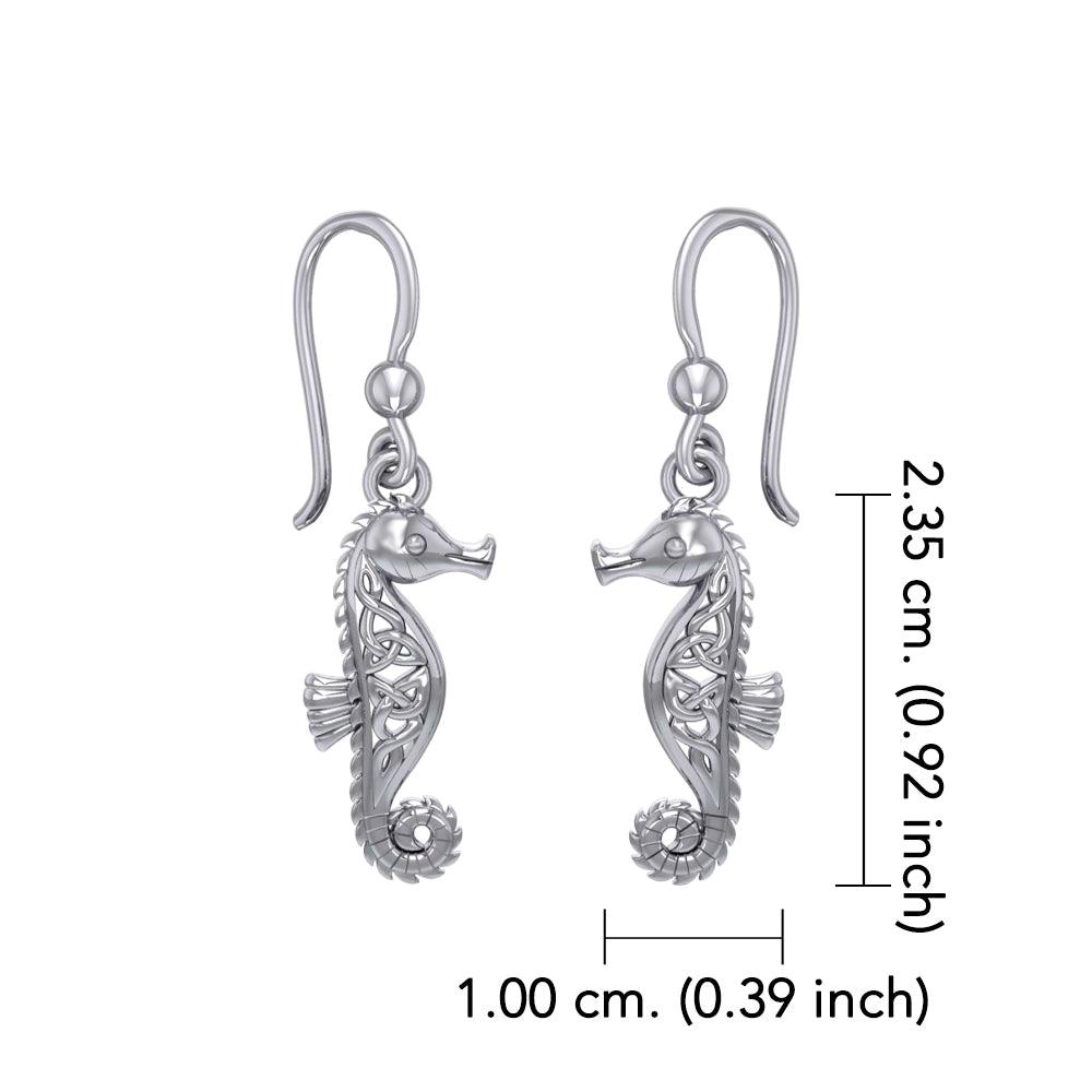 Celtic Knots Seahorse Silver Earrings TER033