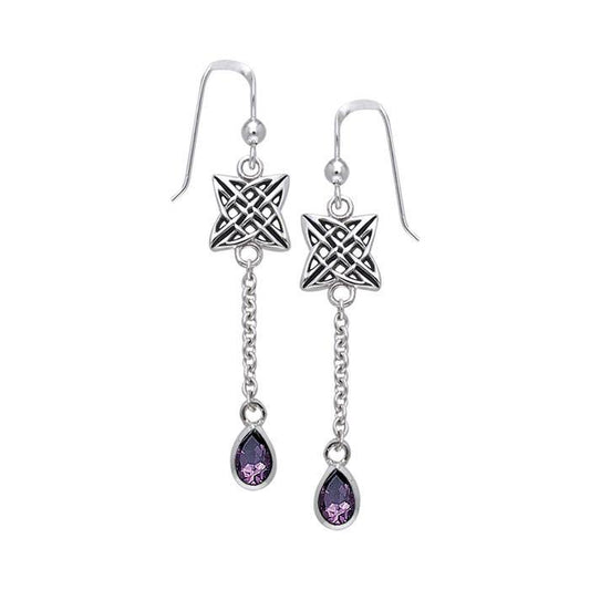 Celtic Quaternary Knot Silver Earrings TER121