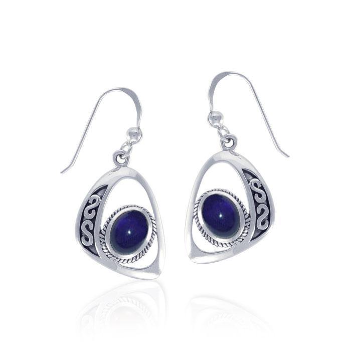 Modern Celtic Elegant Silver Earrings with Stone TER1241
