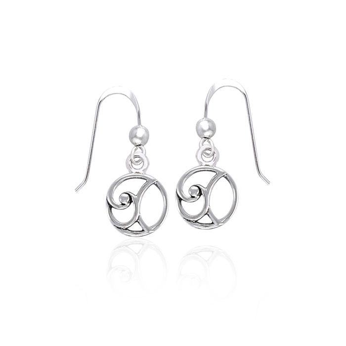 Round Spiral Celtic Contemporary Silver Earrings TER1314