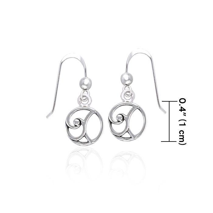 Round Spiral Celtic Contemporary Silver Earrings TER1314