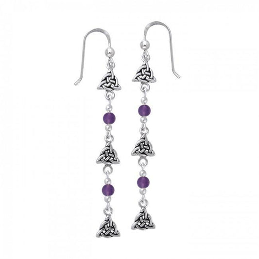 Celtic Trinity Knot Silver Triquetra Earrings TER150