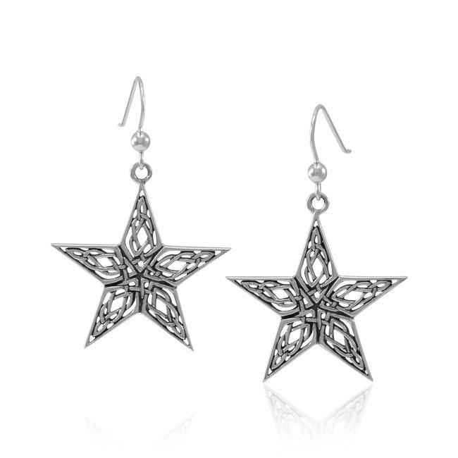 Celtic Knot The Star Silver Earrings TER1546