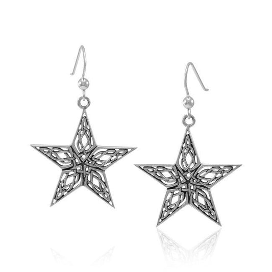 Celtic Knot The Star Silver Earrings TER1546